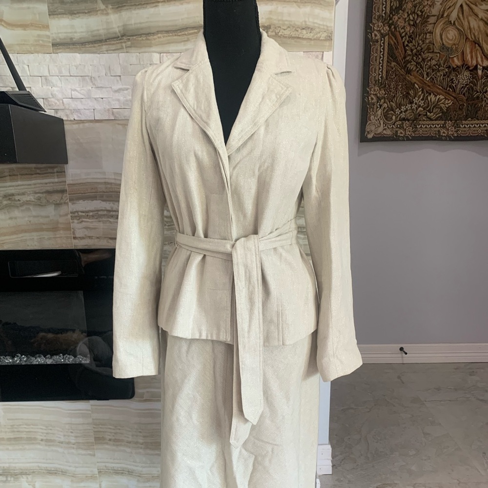 Women’s Isaac Mizrahi Light Mint Shell Green‎ Skirt Jacket Suit. Size 4-6